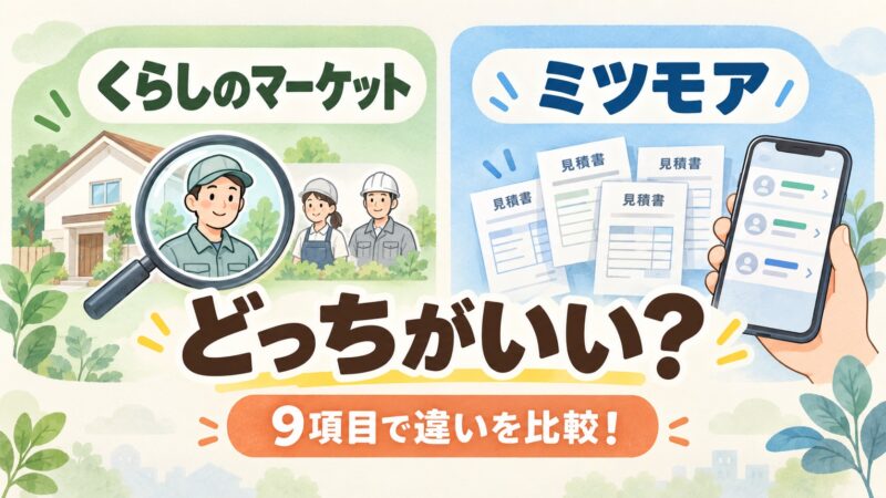 くらしのマーケットとミツモアはどっちがいい？9項目で違いを徹底比較！ 